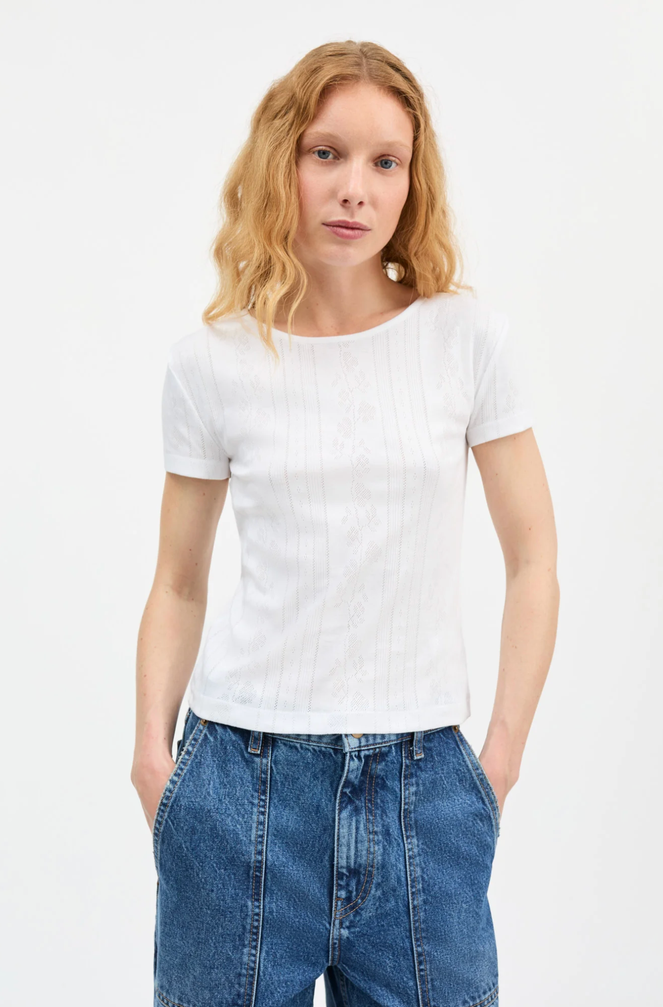 Topp - Anna Cap Sleeve Tee Optic White
