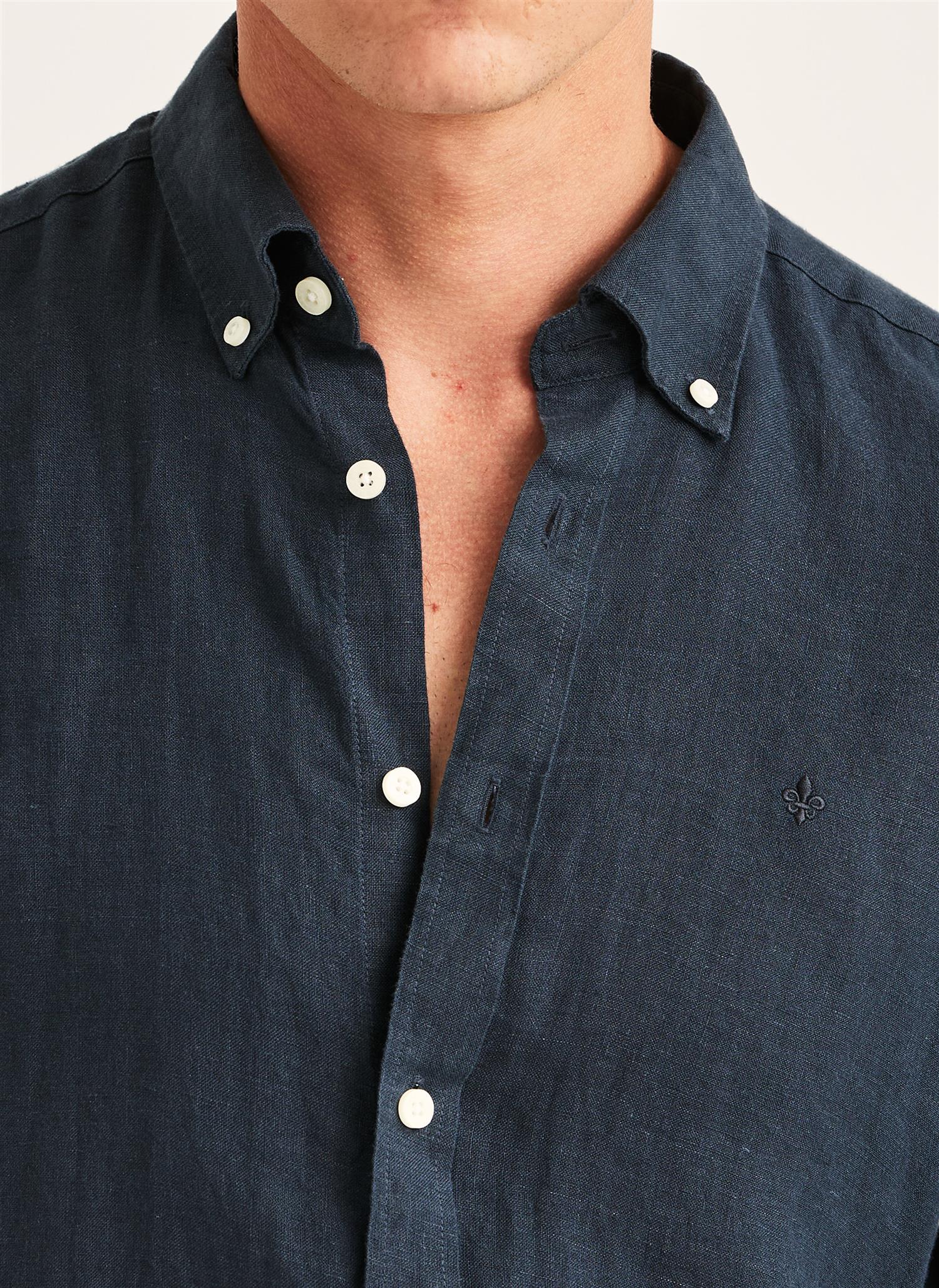 Linskjorte - Douglas Linen Shirt-Classic Fit Navy