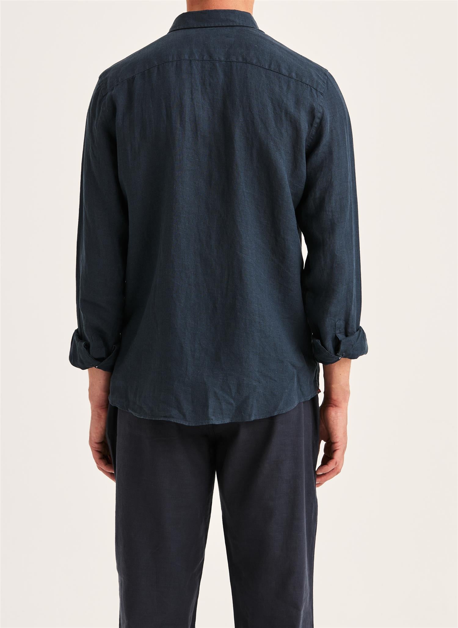 Linskjorte - Douglas Linen Shirt-Classic Fit Navy