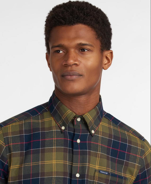 Skjorte - Fortrose Tailored Tartan Shirt Classic Olive