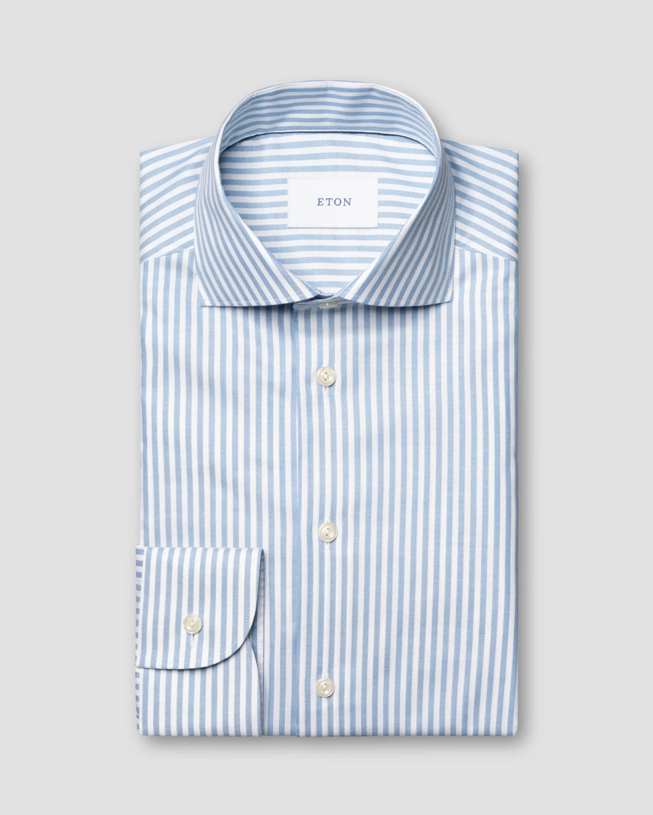 Skjorte - Light blue Striped Signature Oxford Shirt Contemporary Fit
