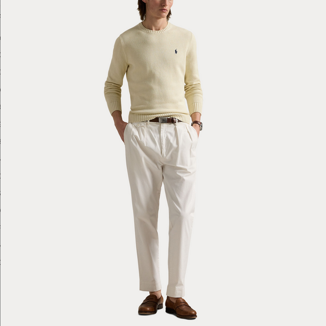 Genser - Cotton Crew Neck Sweater Andover Cream