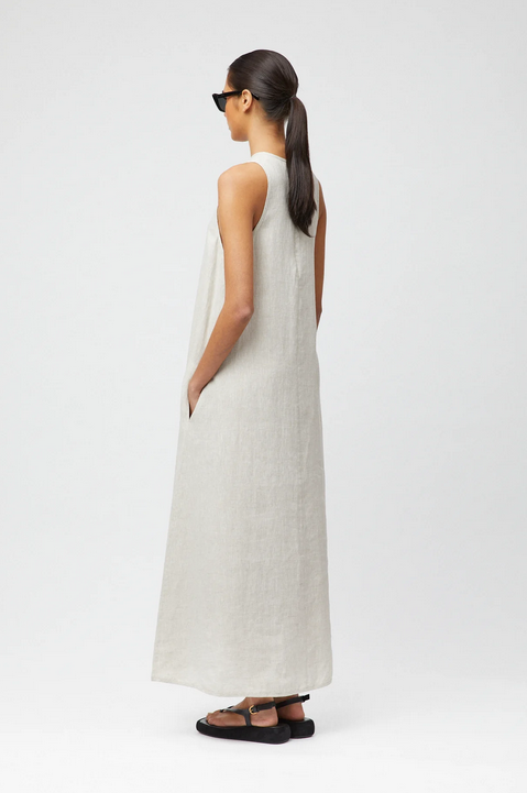 Kjole - Esplanade Linen Maxi Dress Natural Linen