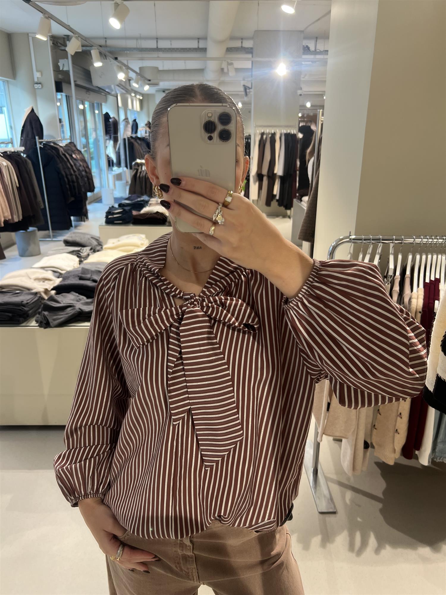 Skjorte - Striped Shirt Tabacco