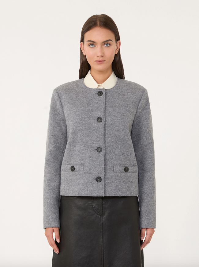 Jakke - Savona Boiled wool jersey jacket Medium grey