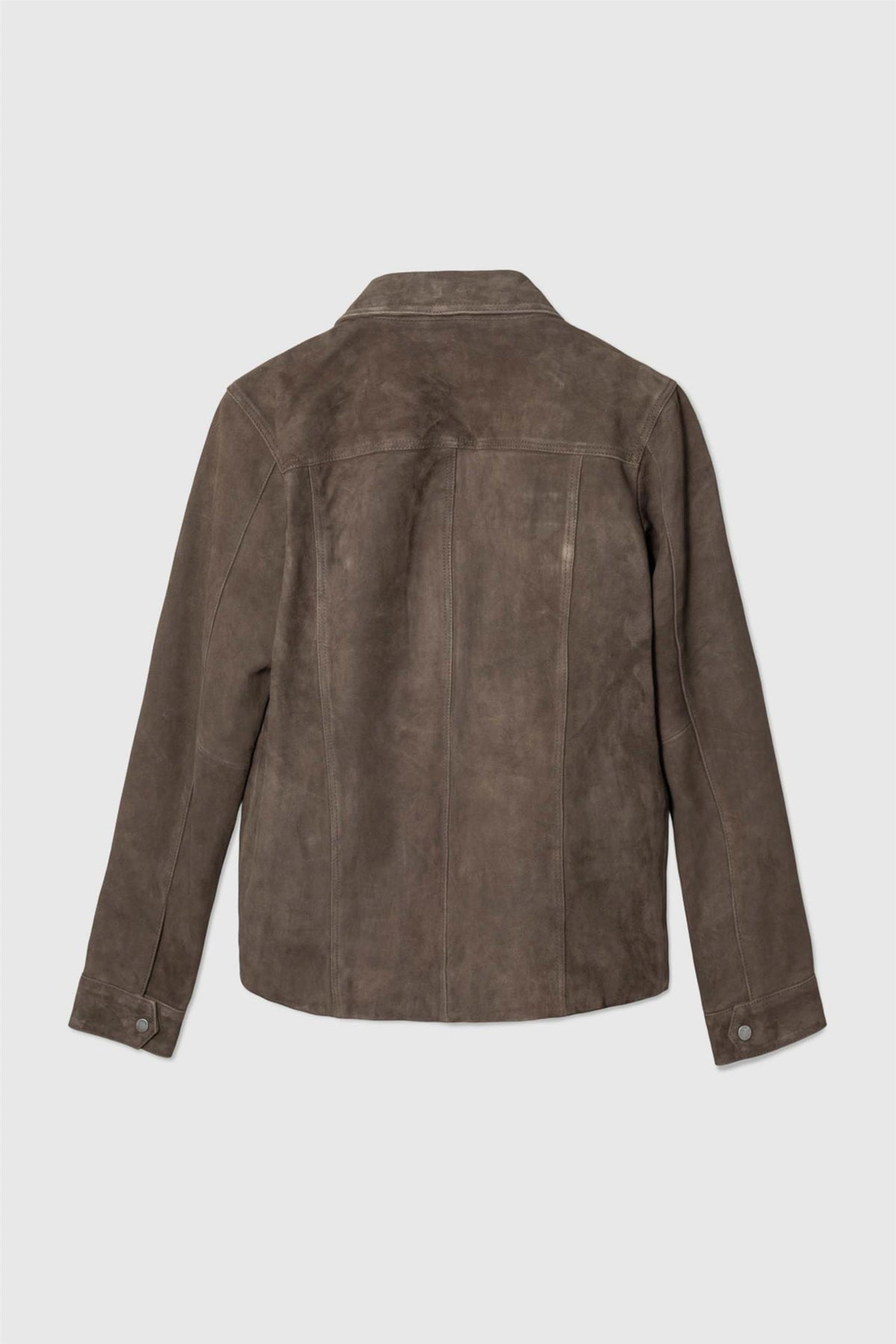Skinnjakke - Suede Zip Jacket 77 Dk Brown