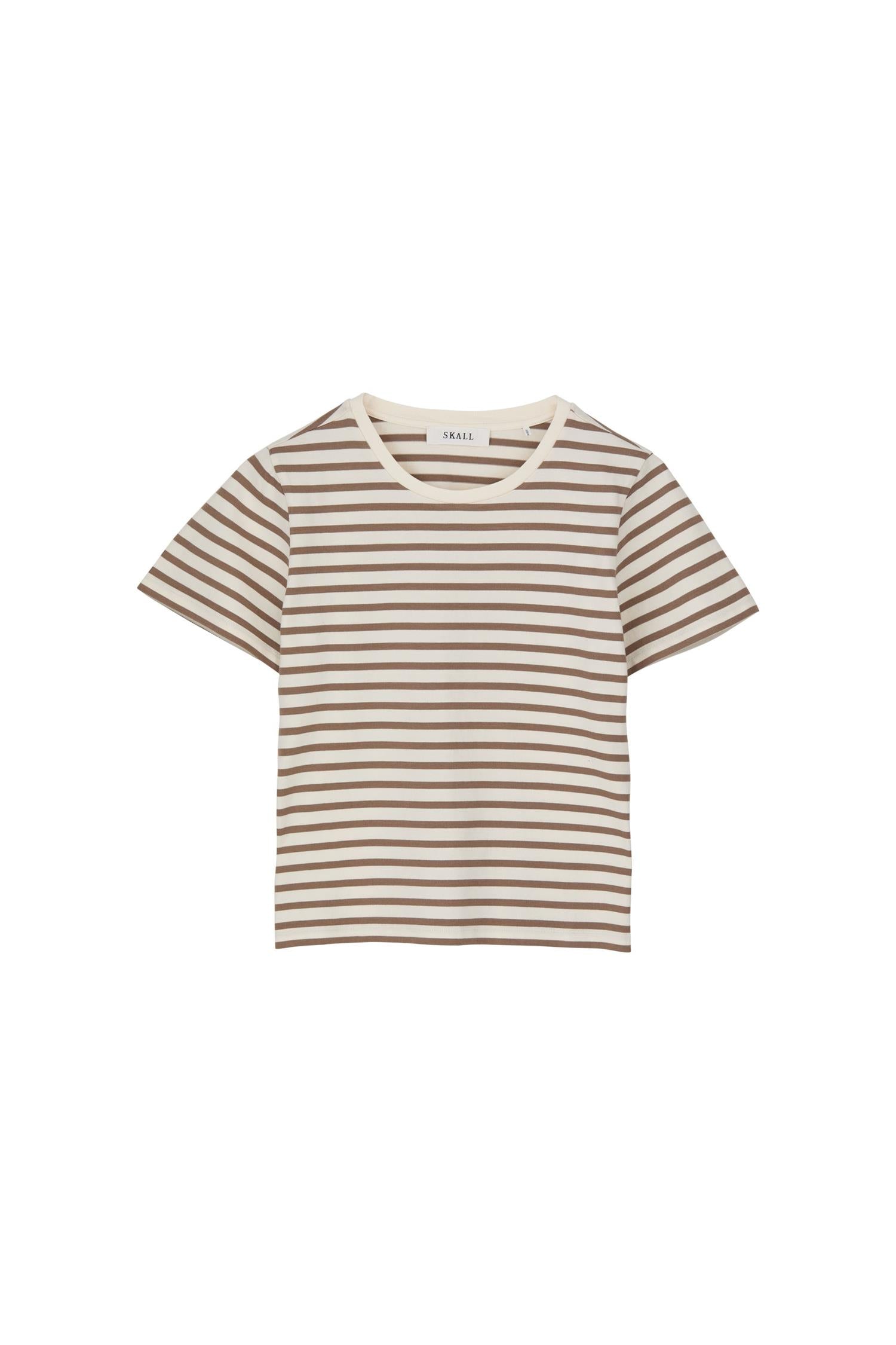 T skjorte - Loui Regular Tee Light Brown / White Stripe