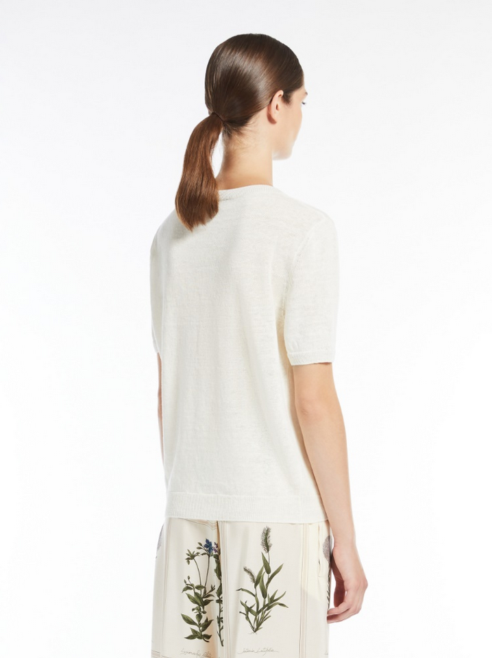 T-Skjorte - Pancone Linen Yarn Jumper White
