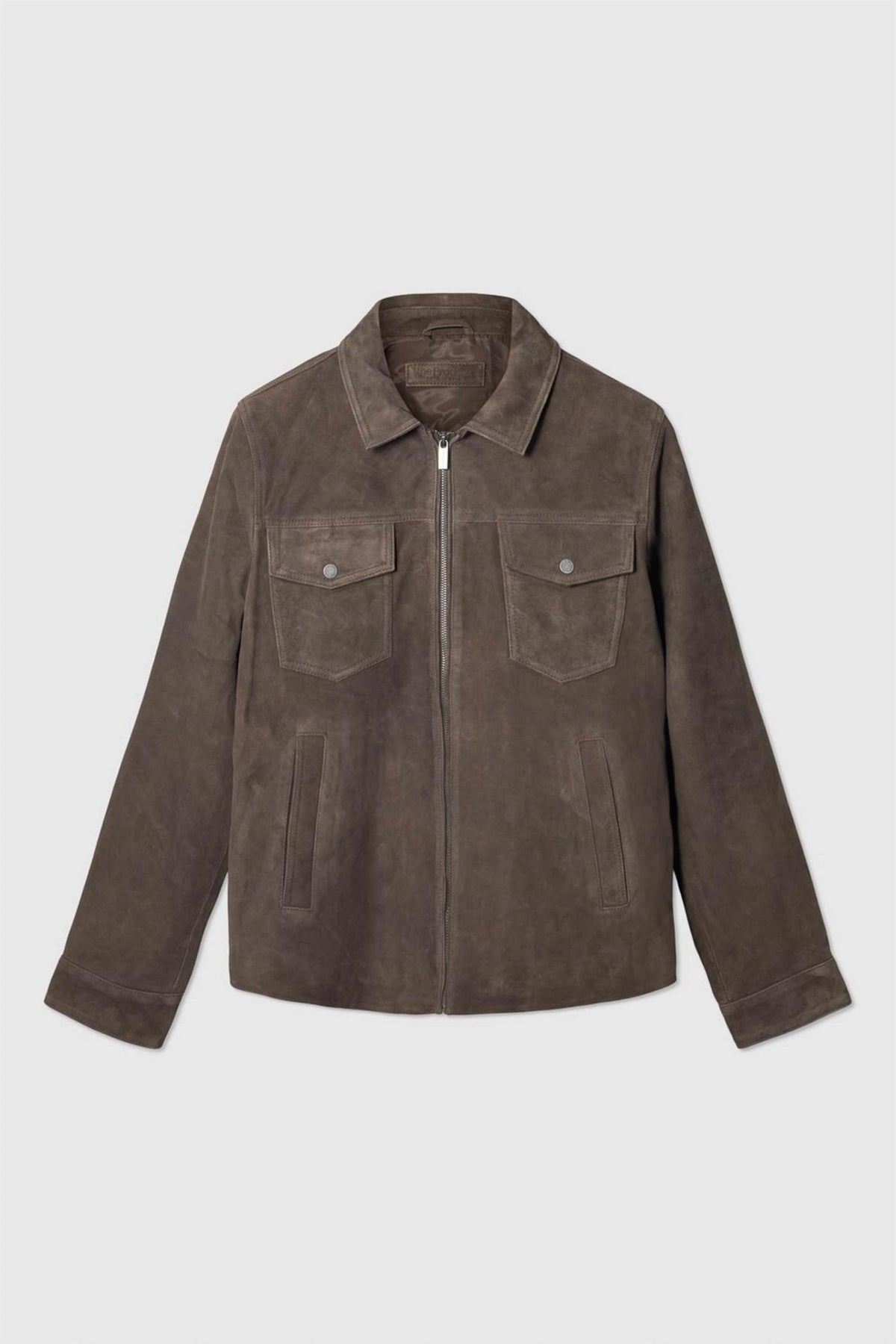 Skinnjakke - Suede Zip Jacket 77 Dk Brown
