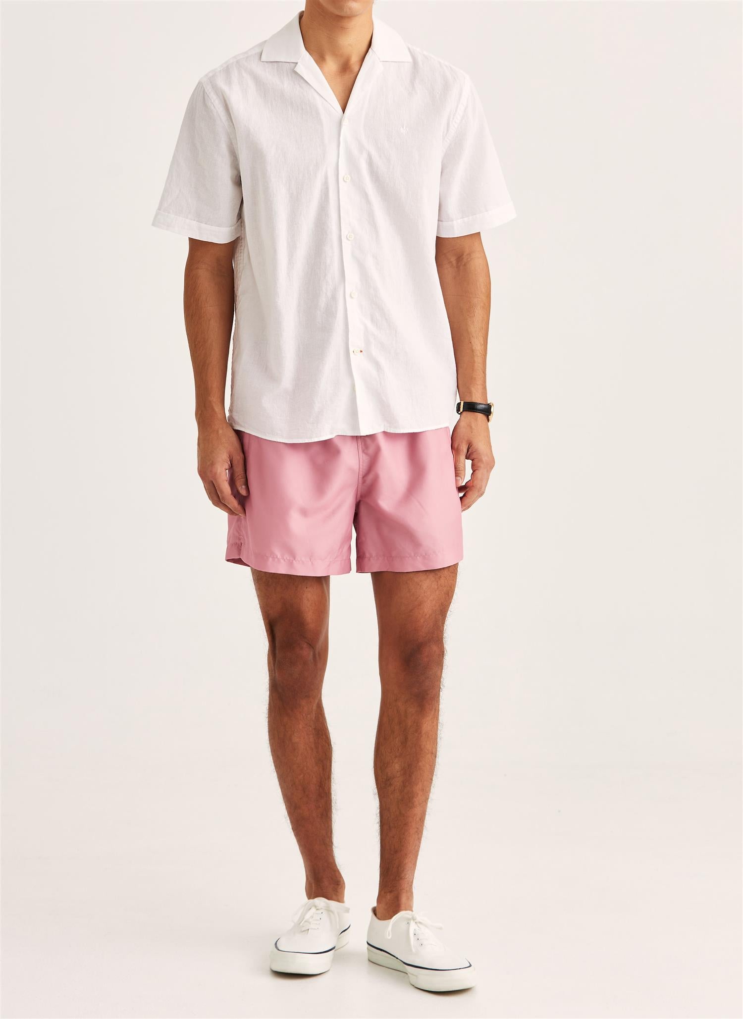 Linskjorte - Resort Linen SS Shirt-Classic Fit White