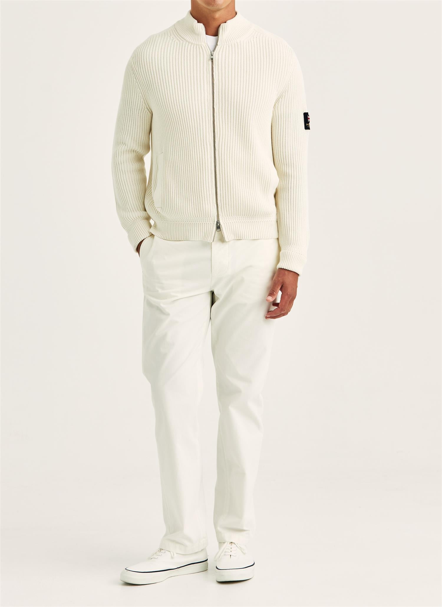 Cardigan - Brenton Zip Cardigan Off White