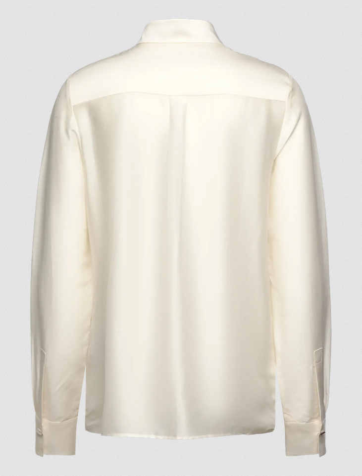 Bluse - Bisina Wednesday Regular-Fit Blouse Pinstuck Pleats Open White