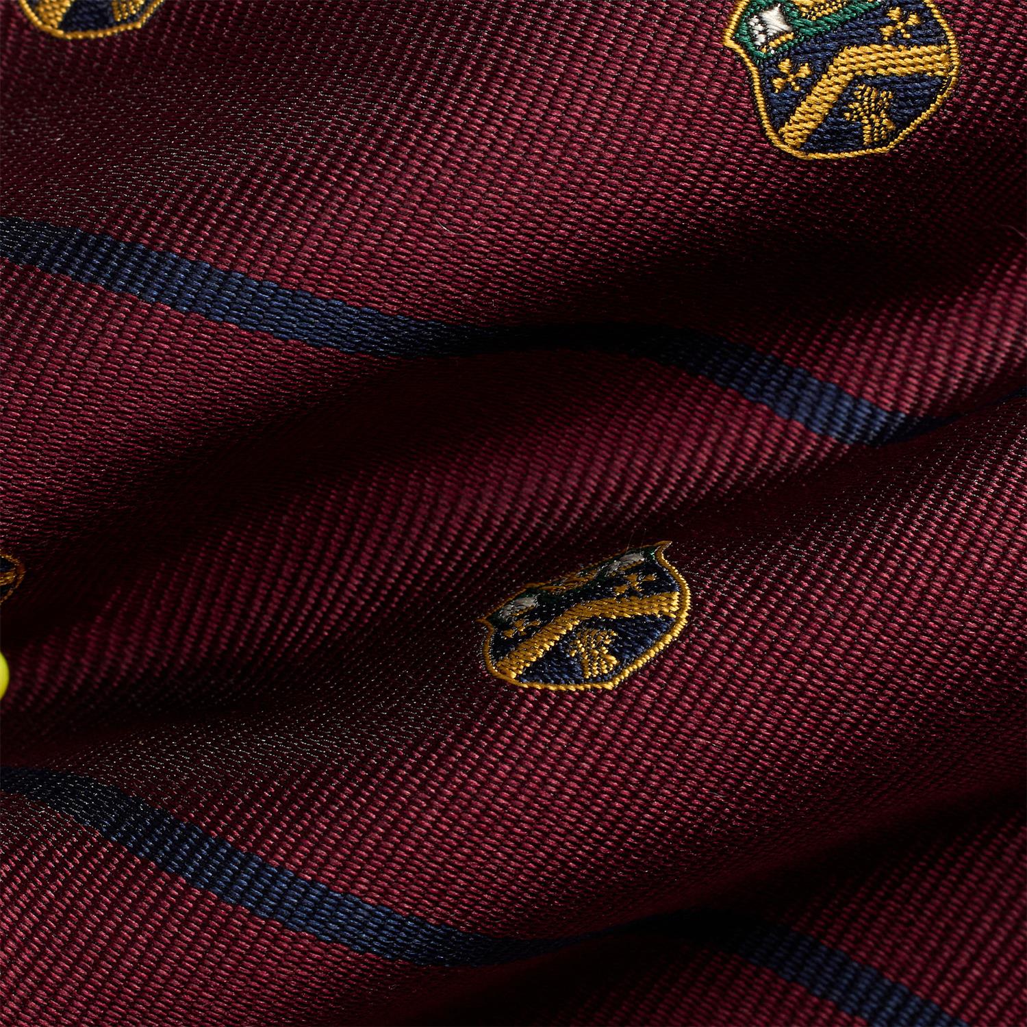 Slips - Striped Silk Repp Club Tie Wine