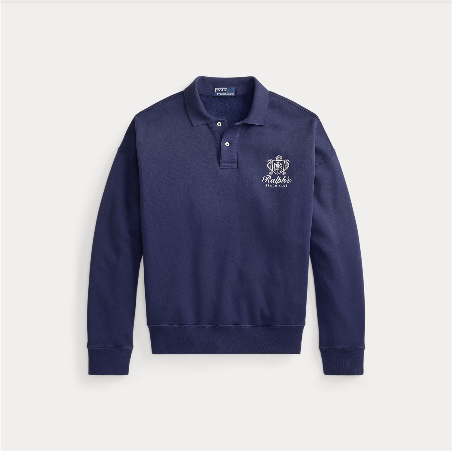 Genser - Relaxed Fit Fleece Graphic Sweatshirt Dark Cobalt