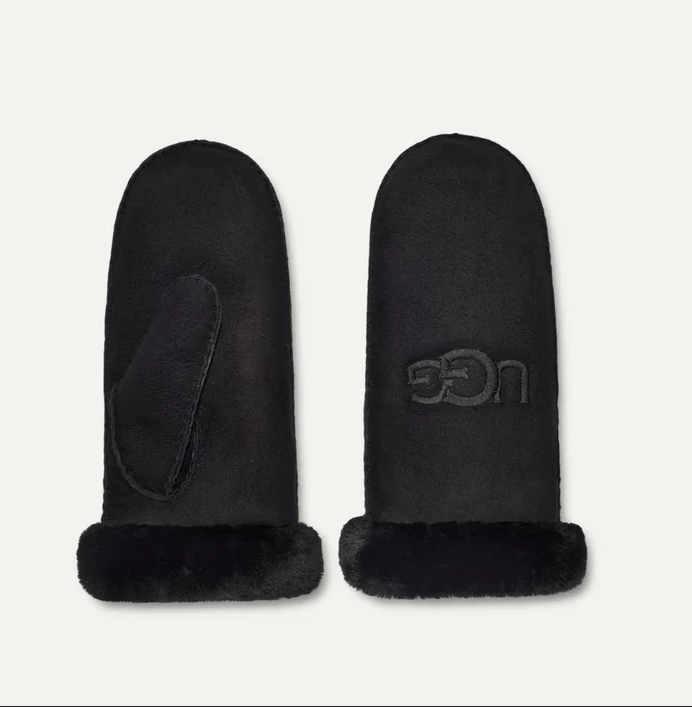 Votter - Sheepskin Embroidery Mitten Black
