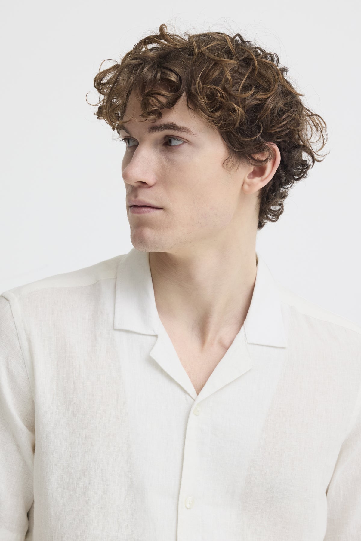 Skjorte - CFSAUBY SS RS Linen Shirt Snow White