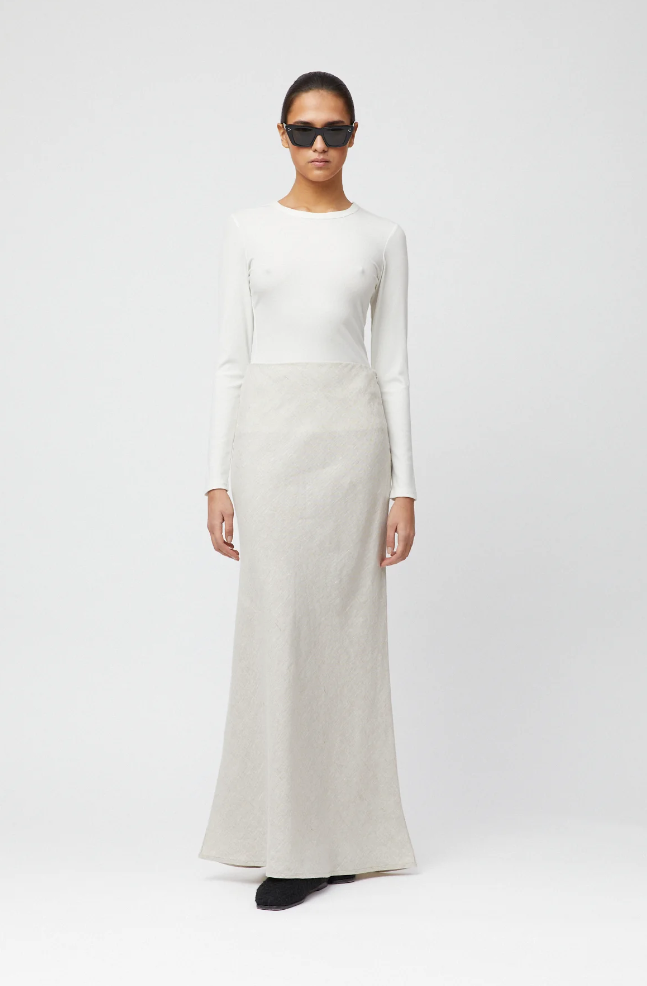 Topp - Riviera Ribbed Long Sleeve Salt