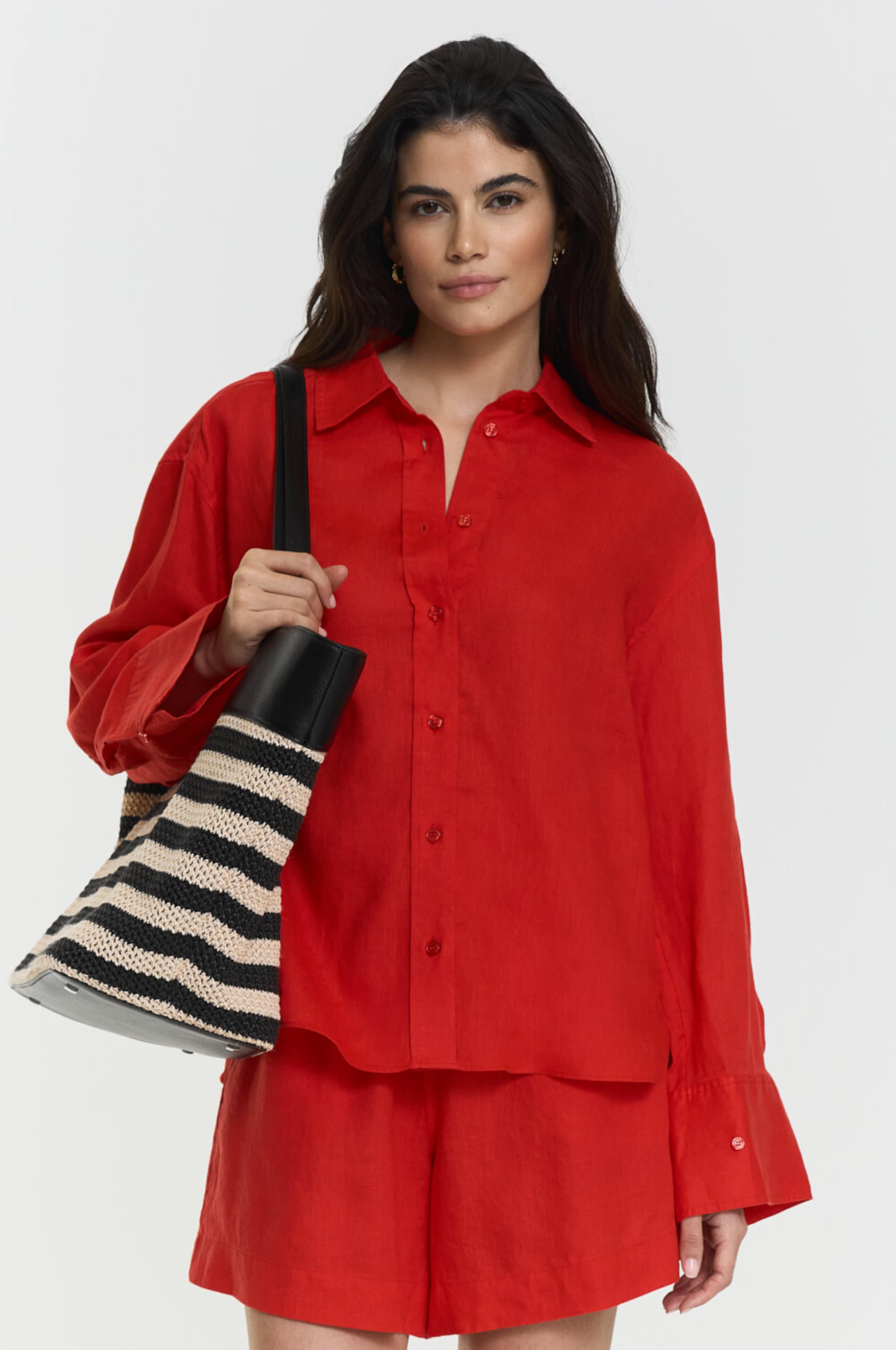 Skjorte - Evianna Linen Shirt Poppy Red