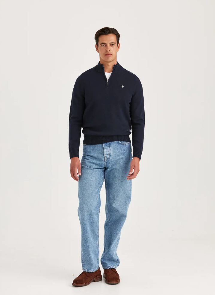 Genser - New Hertford Half Zip Navy