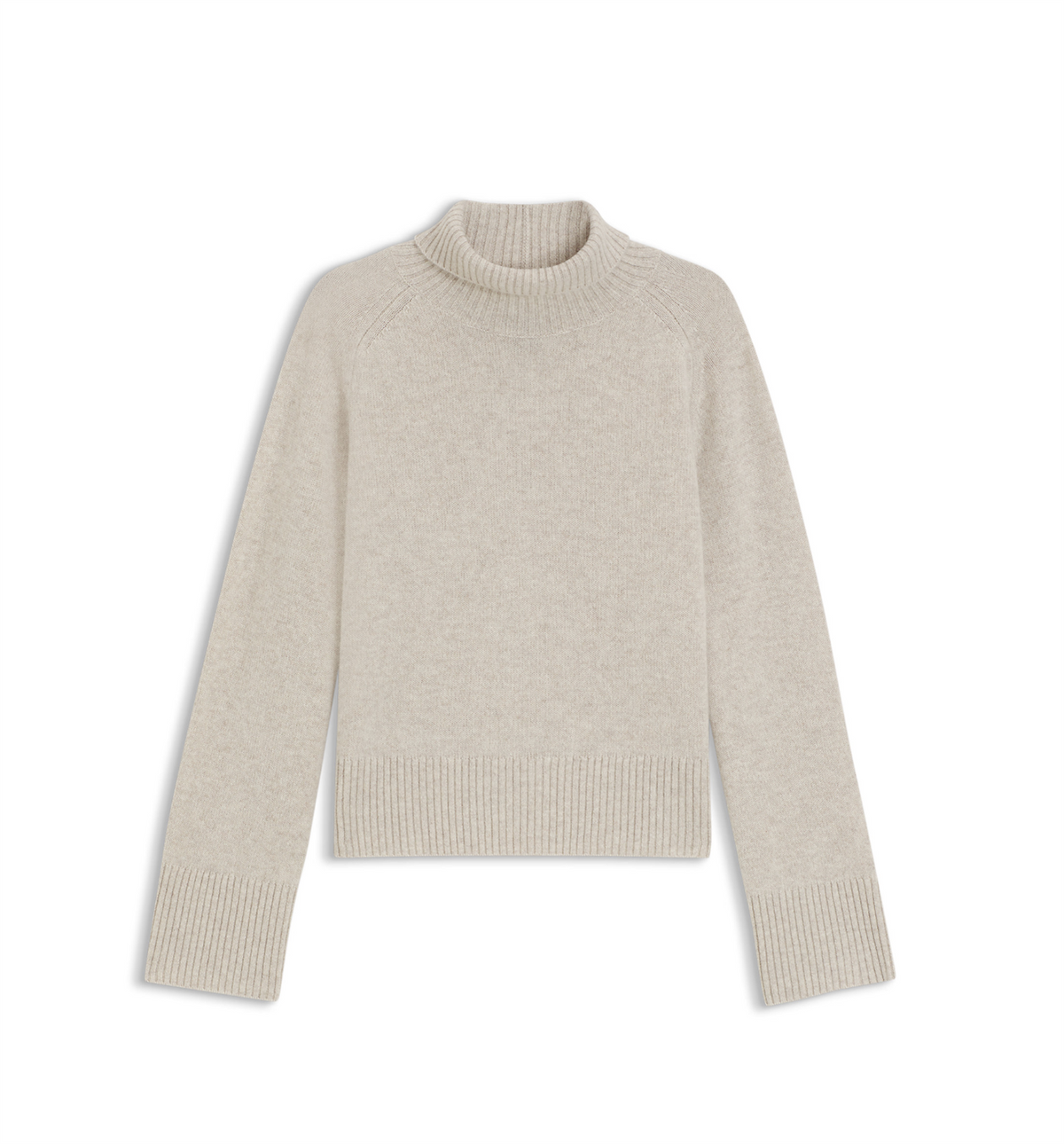 Genser - Relaxed-Fit Rollneck Sweater Cashmere Raglan Sleeves Off White