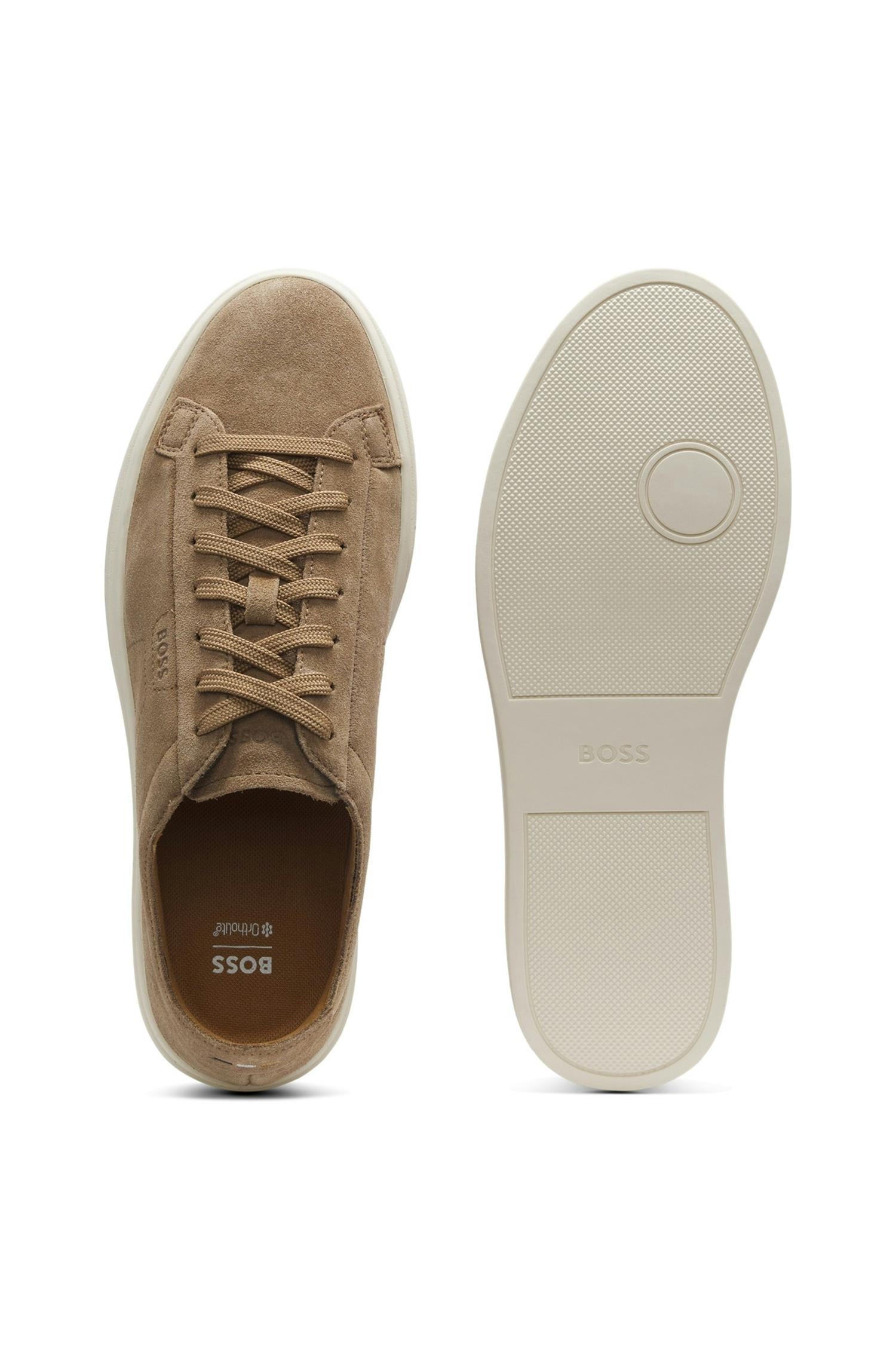 Sneakers - Kieran Suede Trainers With Rubber Outsole Beige