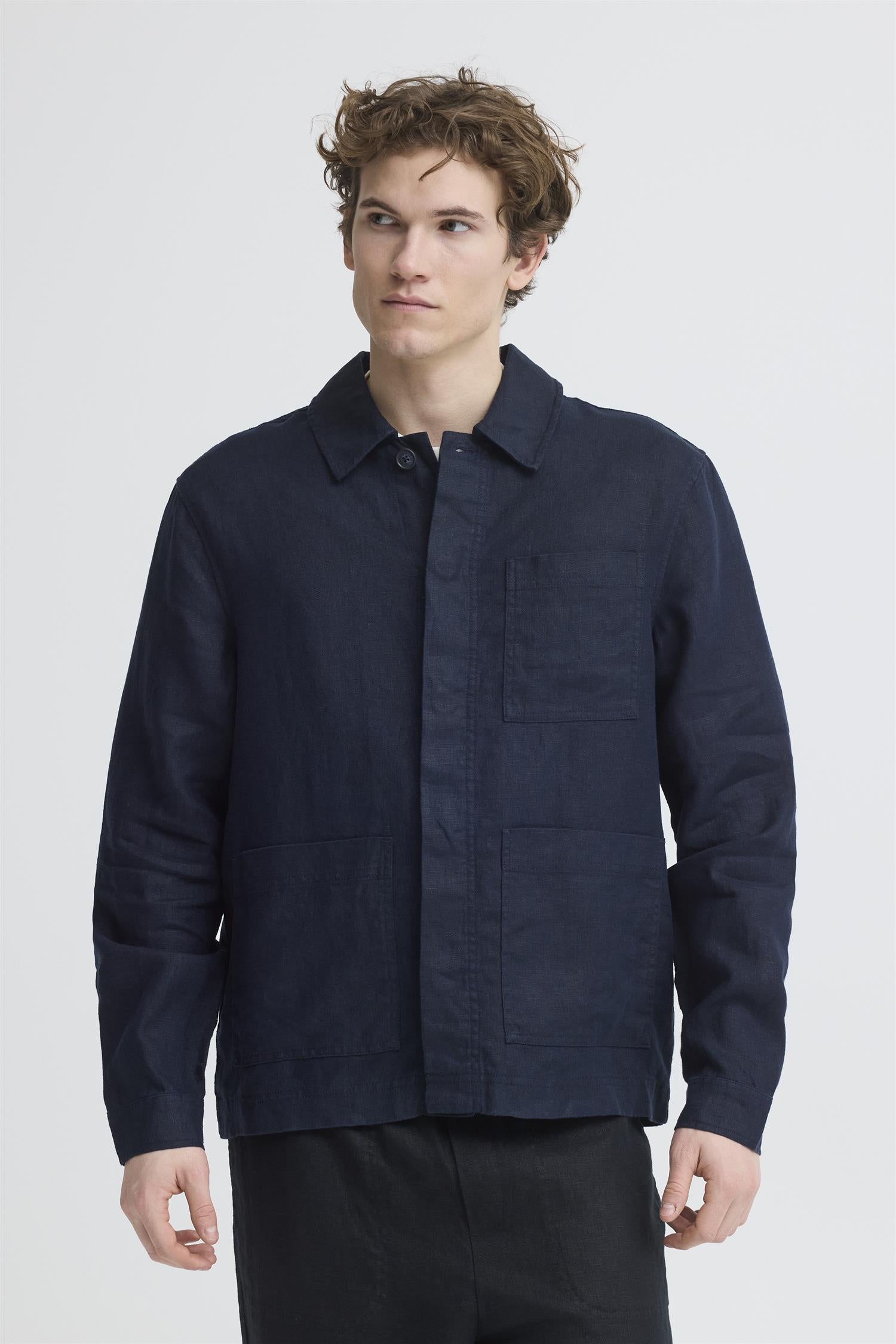 Skjorte - CF Evensen Linen Jacket Blue
