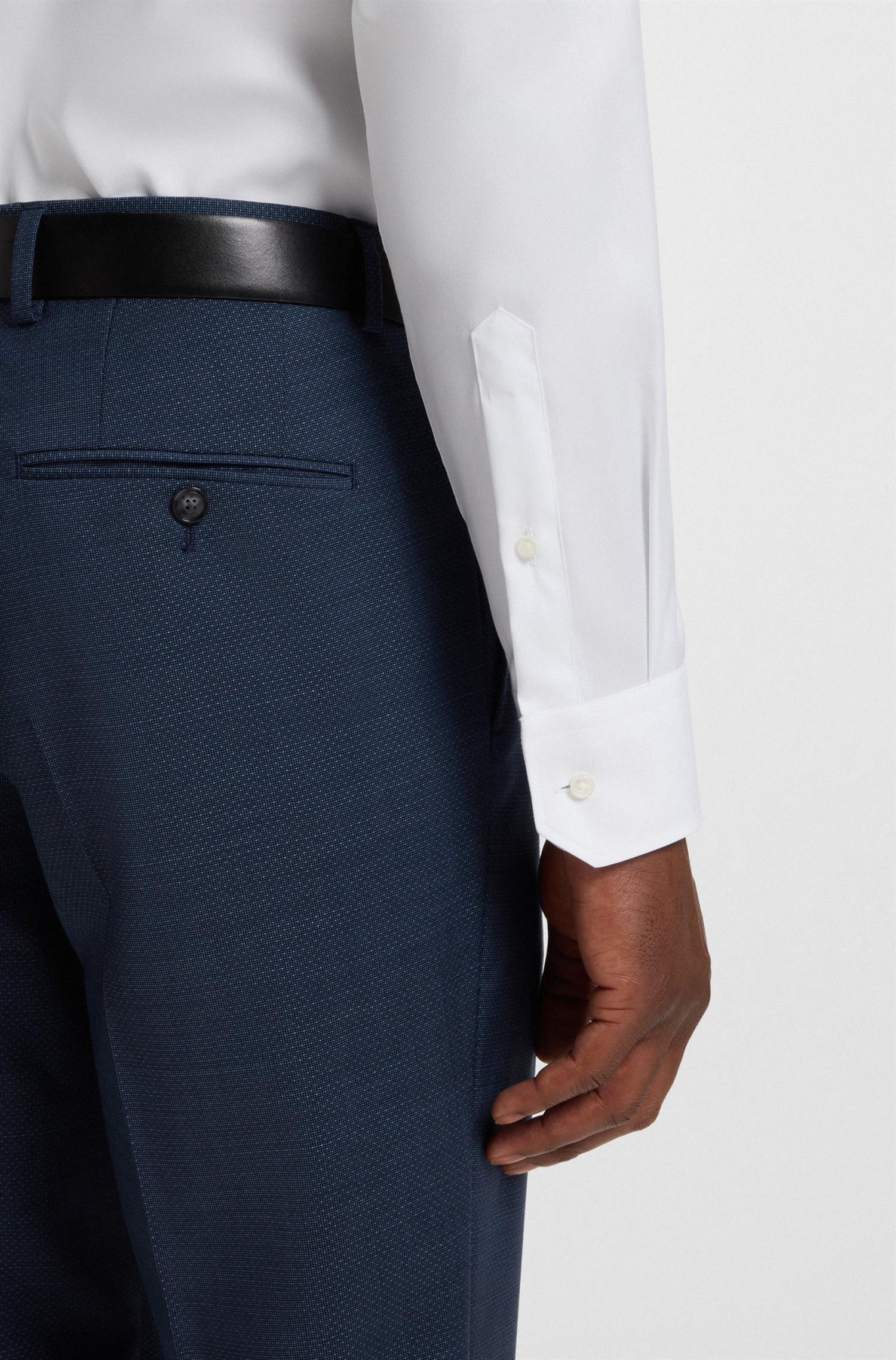 Skjorte - Regular-fit shirt in wrinkle-resistant cotton twill white