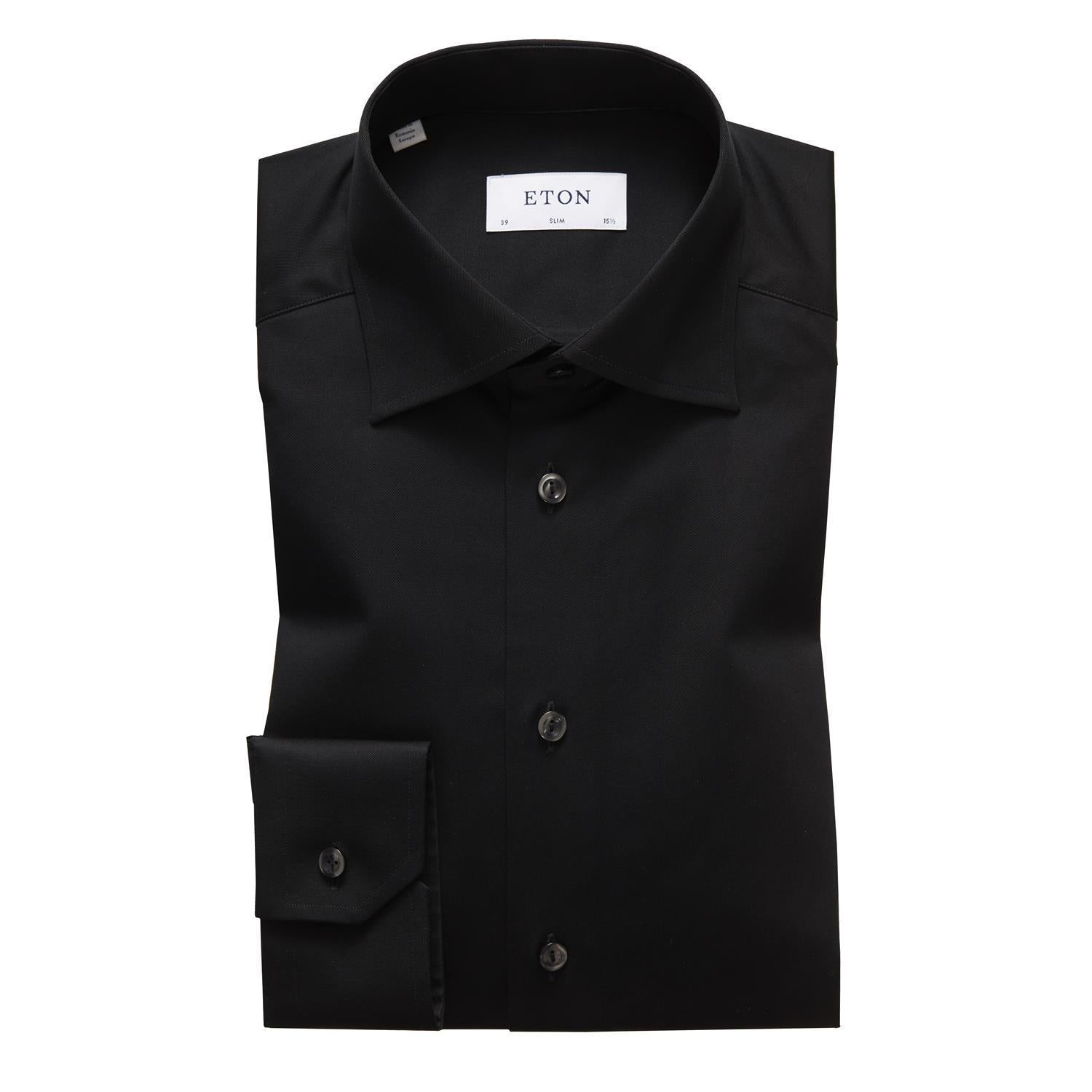 Skjorte - Black Shirt - Signature Twill Contemporary Fit