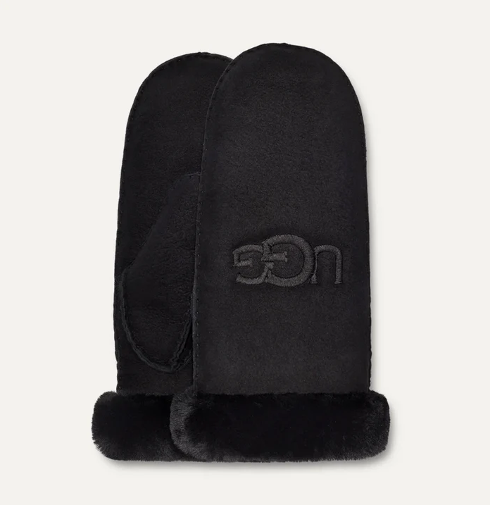 Votter - Sheepskin Embroidery Mitten Black