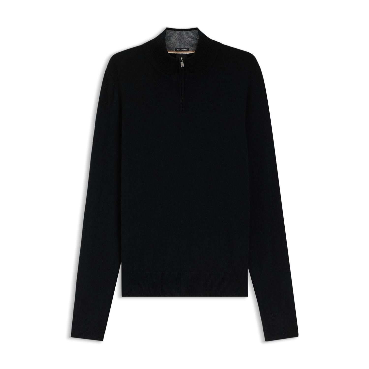Genser - Hemarlo Wool Cashmere Half Zip Sweater Black