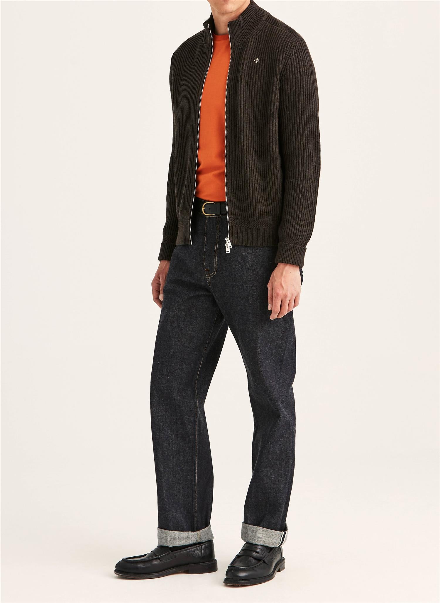 Cardigan - Duncan Zip Cardigan Brown