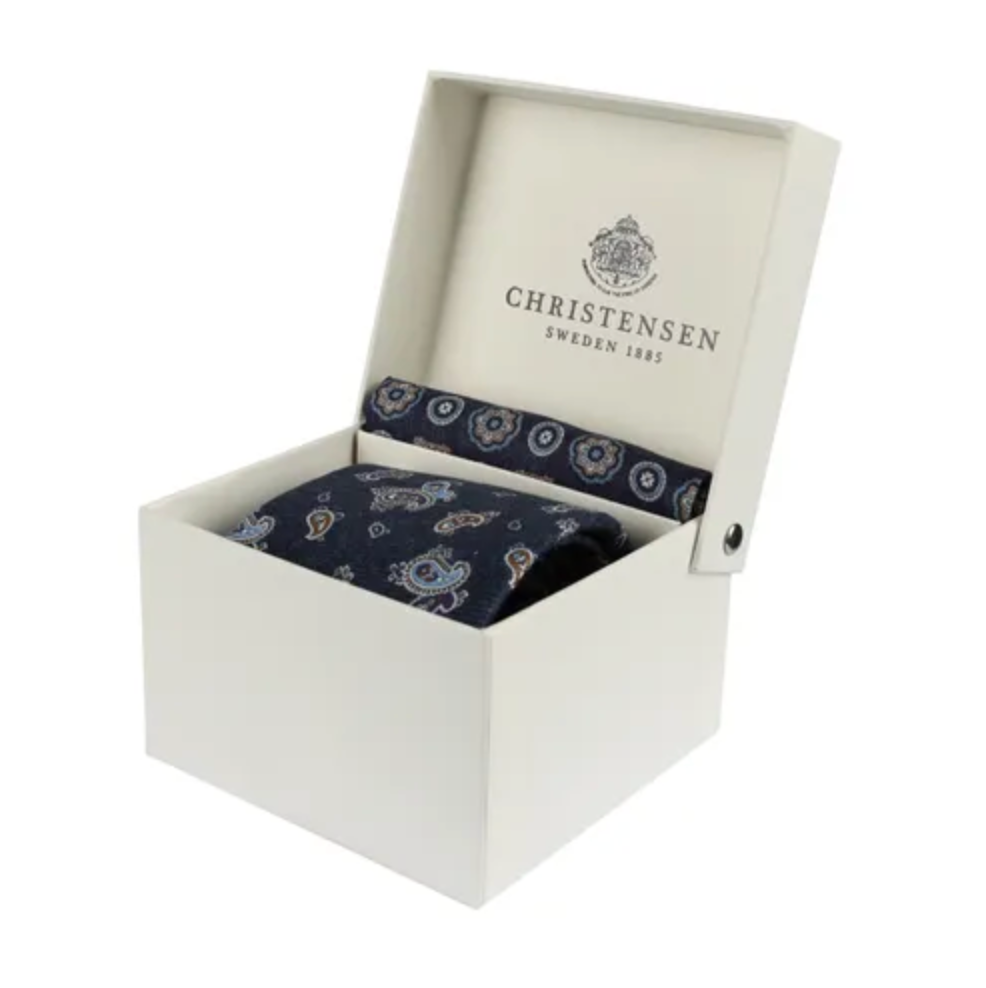 Slips&Tørkle - Navy Melange Paisley