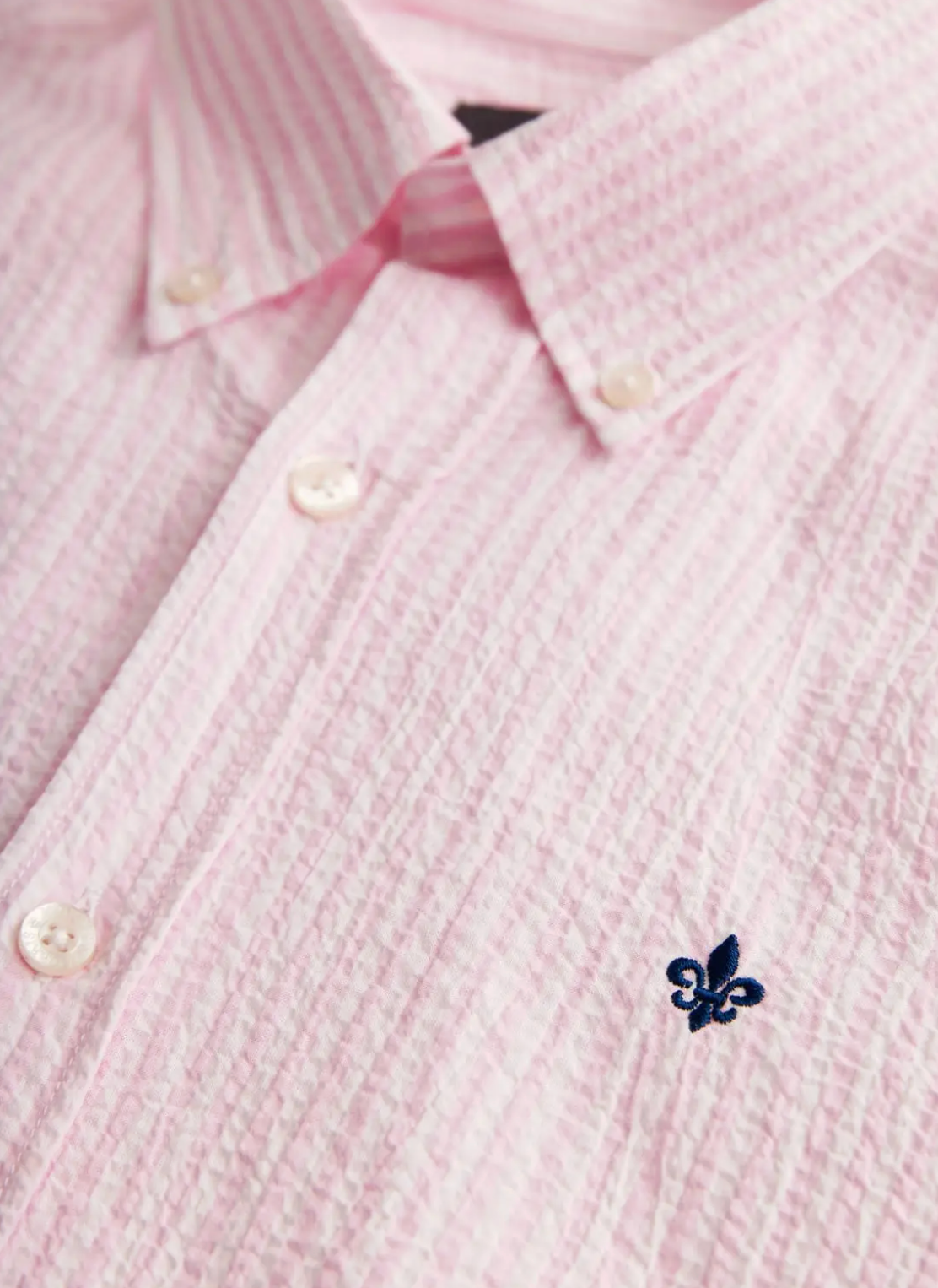 Skjorte - Morris Seersucker Shirt-Slim Fit Light Pink