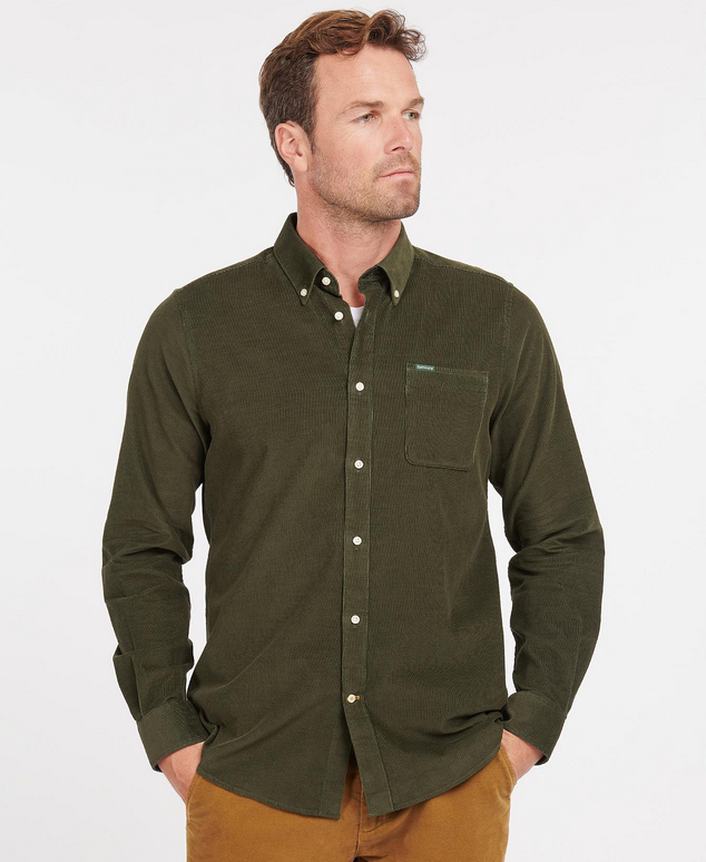 Skjorte - Ramsey Tailored Cord Shirt Olive