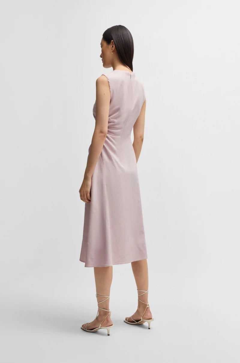 Kjole - Melange Dress with frayed and gathered details