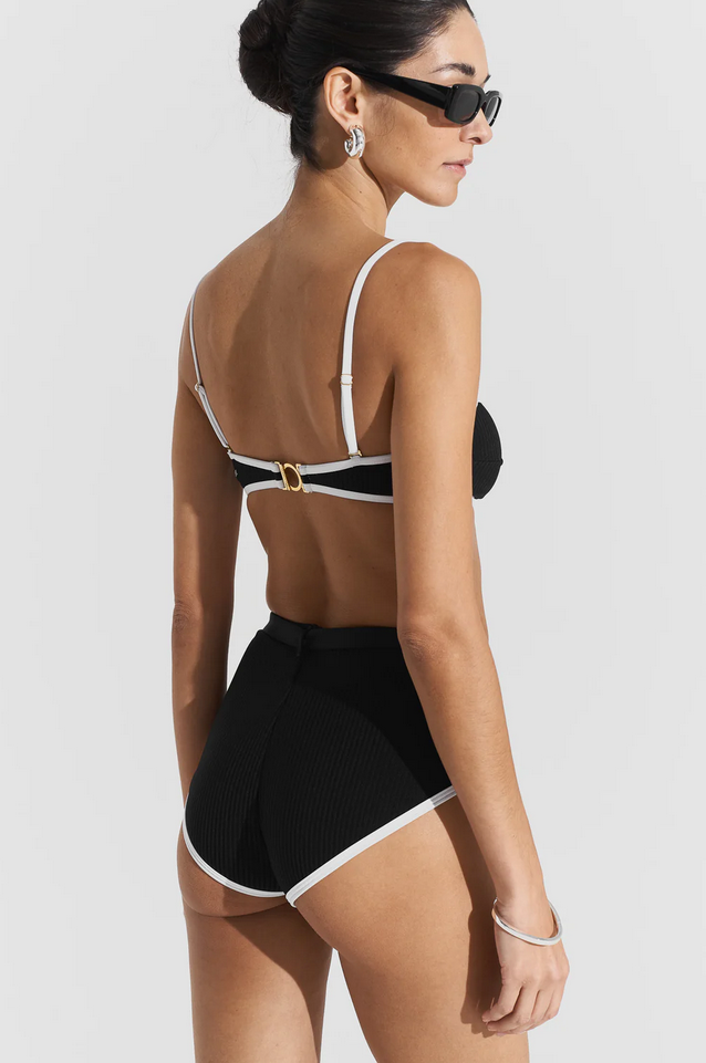 Bikinitopp - Ribbed Bikini Top Black