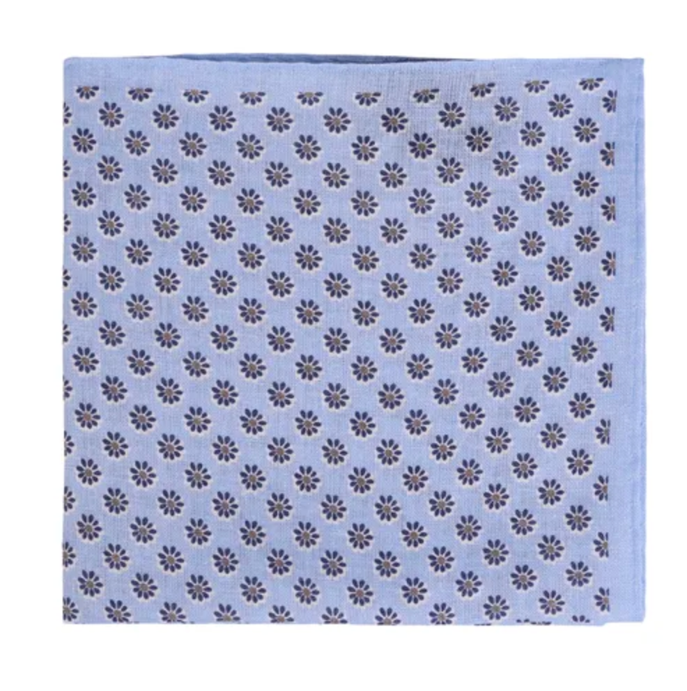 Tørkle - Sky Blue Melange Flower