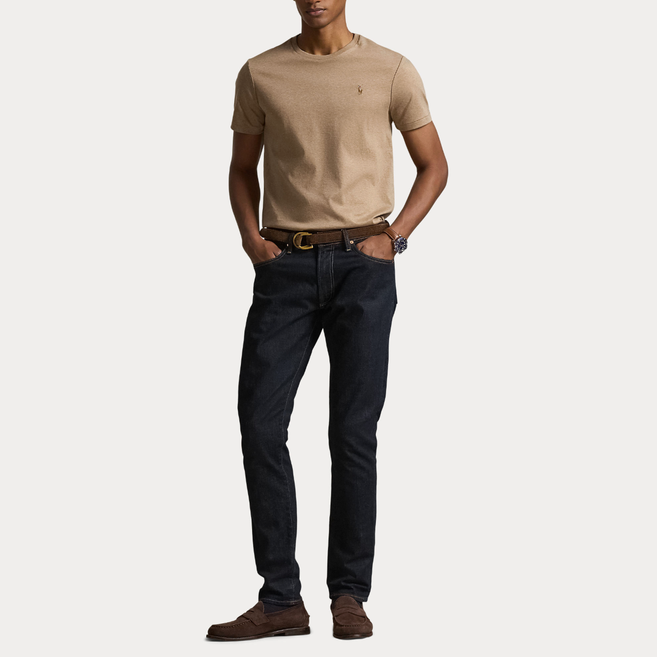 T-skjorte - Custom Slim Fit Soft Cotton T-Shirt Dune Tan