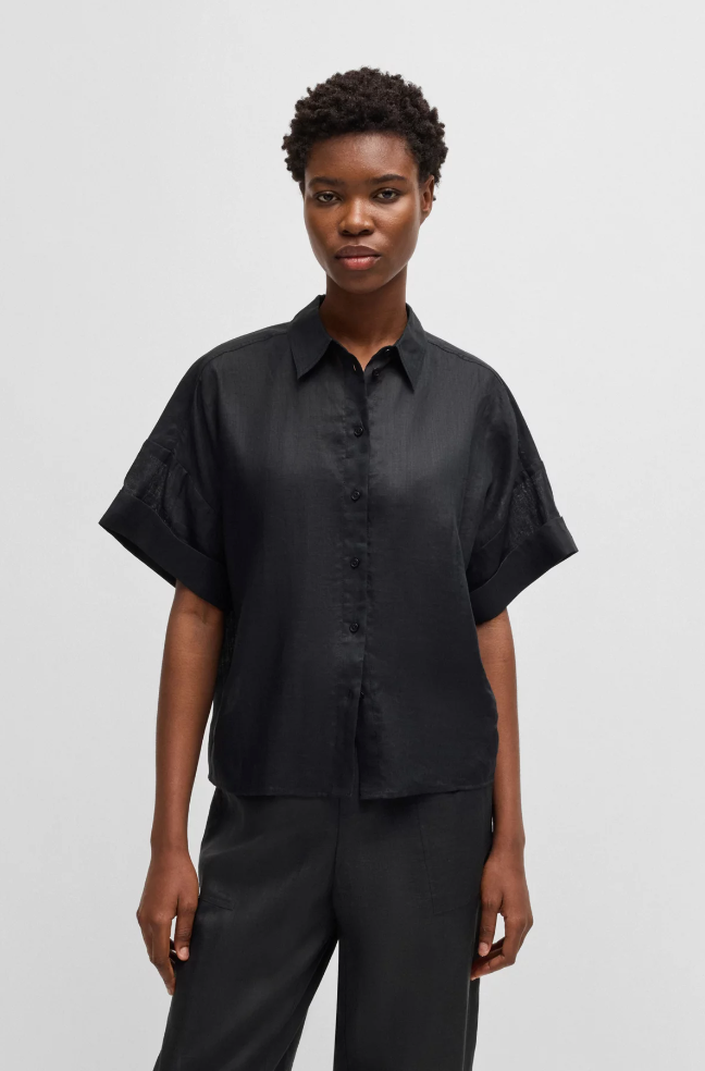 Bluse - Bisenas Oversized-Fit Blouse Black