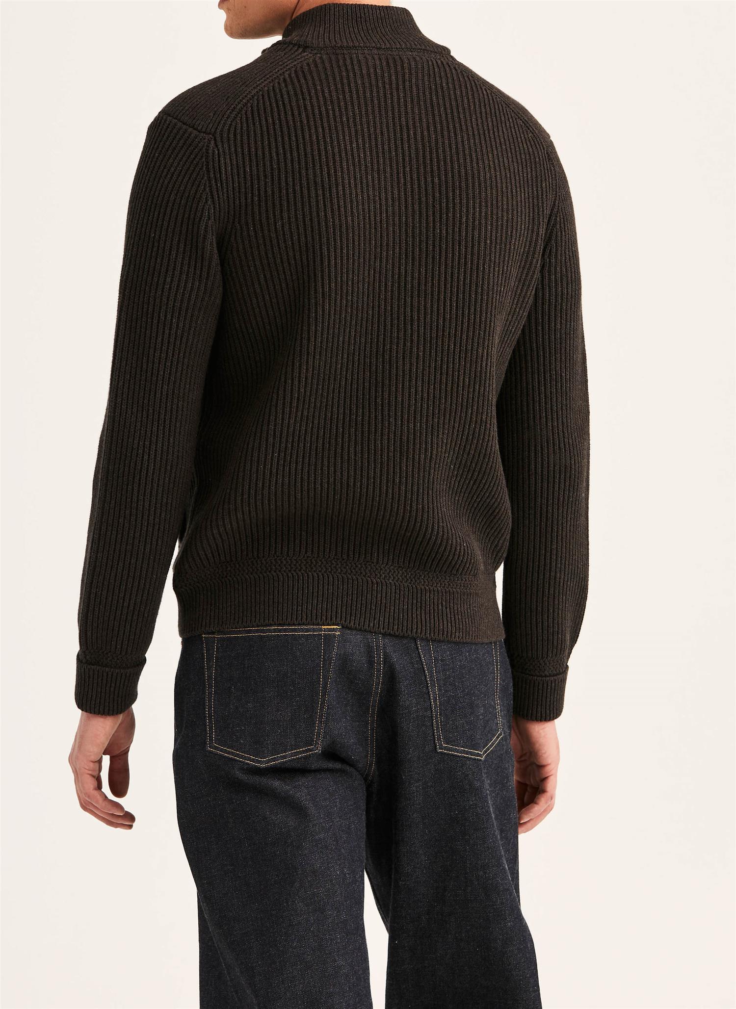 Cardigan - Duncan Zip Cardigan Brown