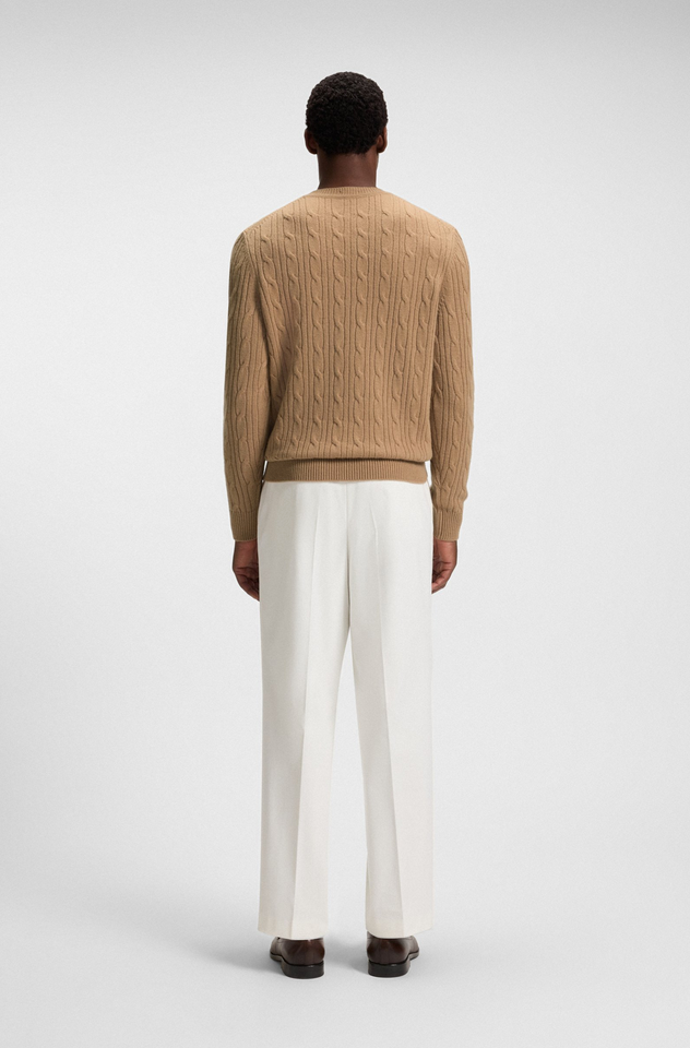 Genser - Cable-Knit Sweater Wool Cashmere Medium Beige