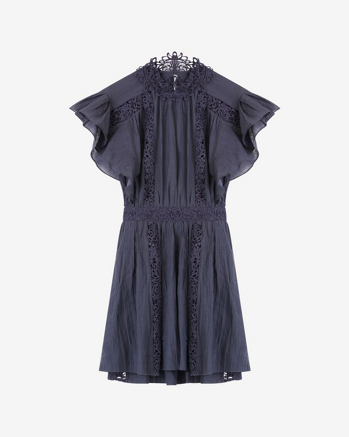 Kjole - Gisele Lacy Cotton Dress Faded Night