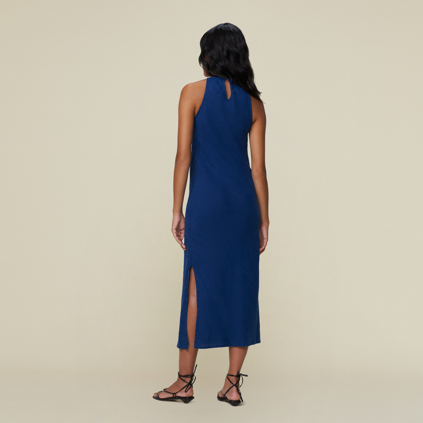 Kjole - Hayat Linen Dress Blue Fusion