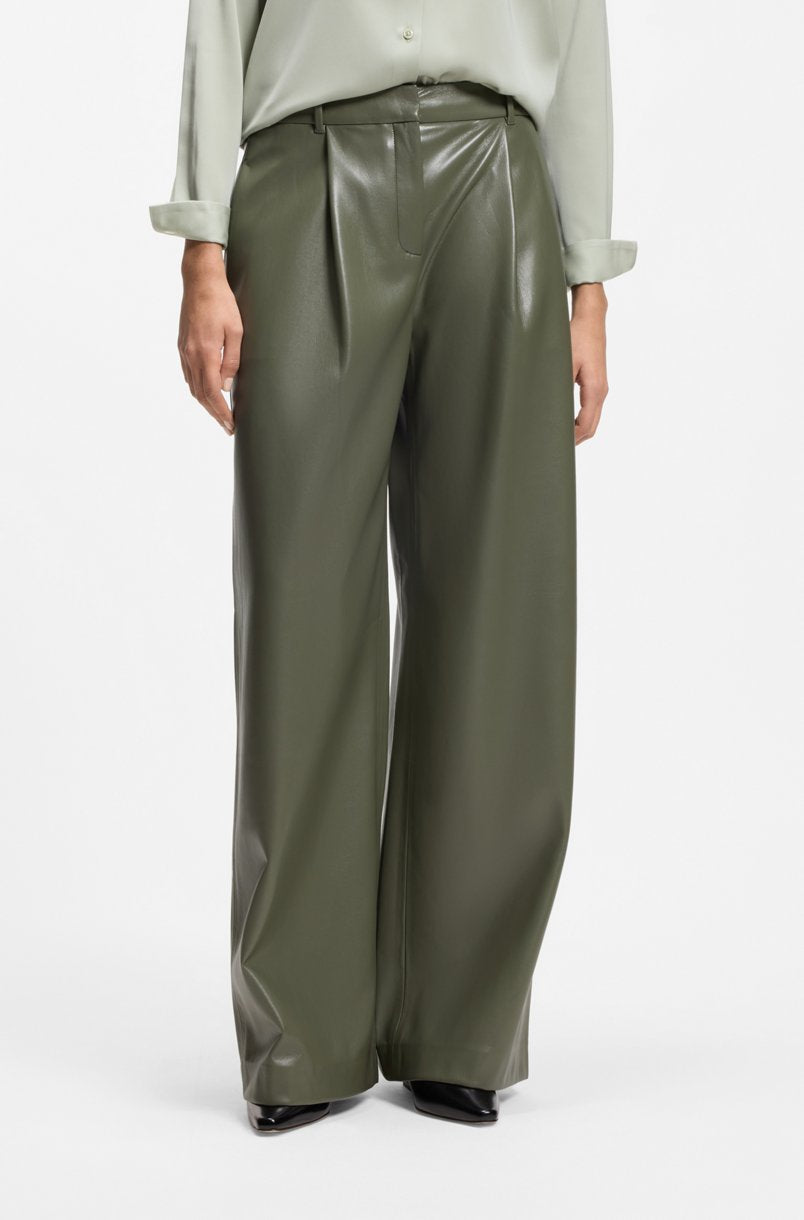 Bukse - Tiana Wide-leg trousers in faux leather