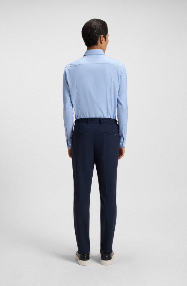 Skjorte - Slim-Fit Shirt In Performance-Stretch Twill Light Pastel Blue