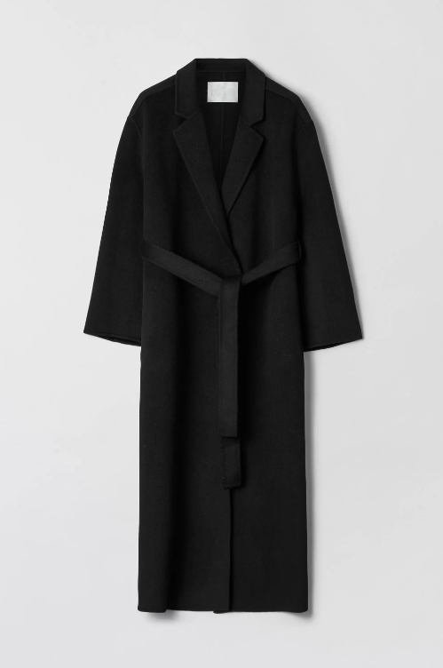 Kåpe - Double Wrap Coat Jet Black