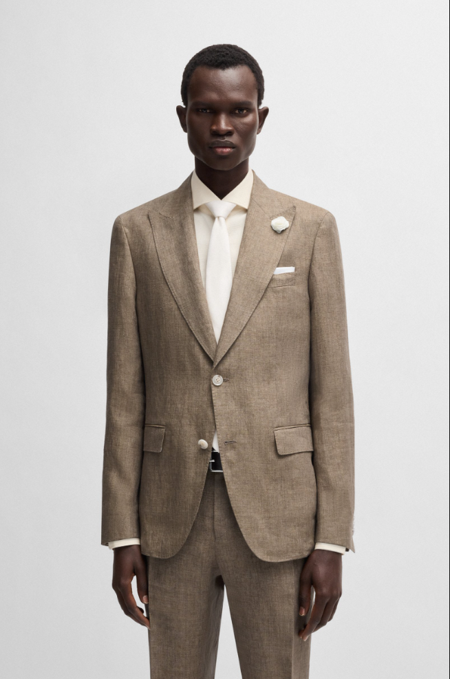 Blazer - Slim Fit Blazer in Linen Canvas Blazer