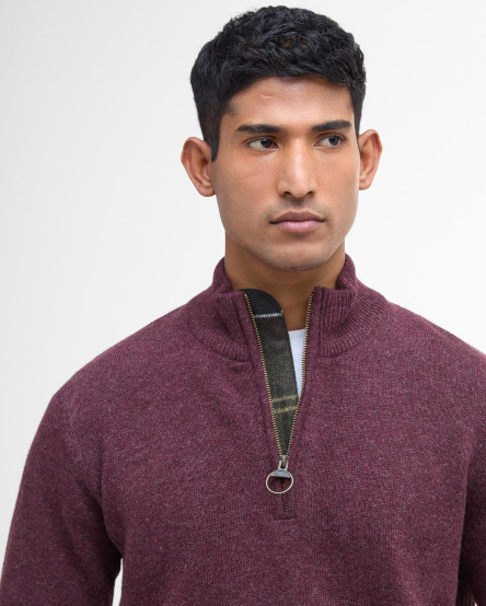 Genser - Holden Half Zip Knitted Jumper Ruby Marl