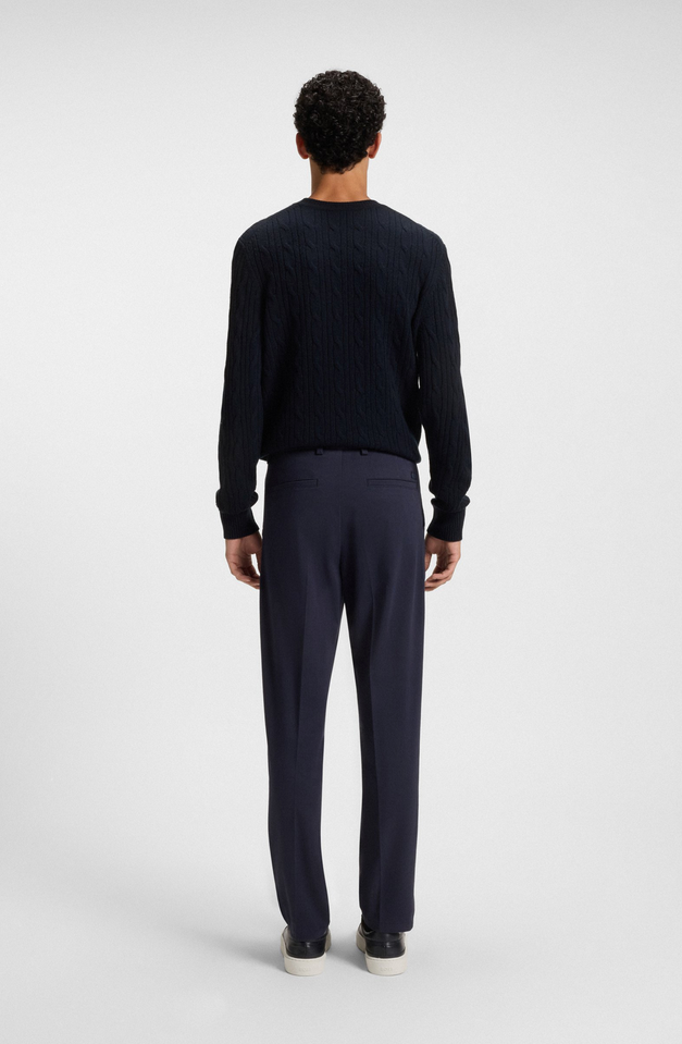 Genser - Cable-Knit Sweater Wool Cashmere Dark Blue
