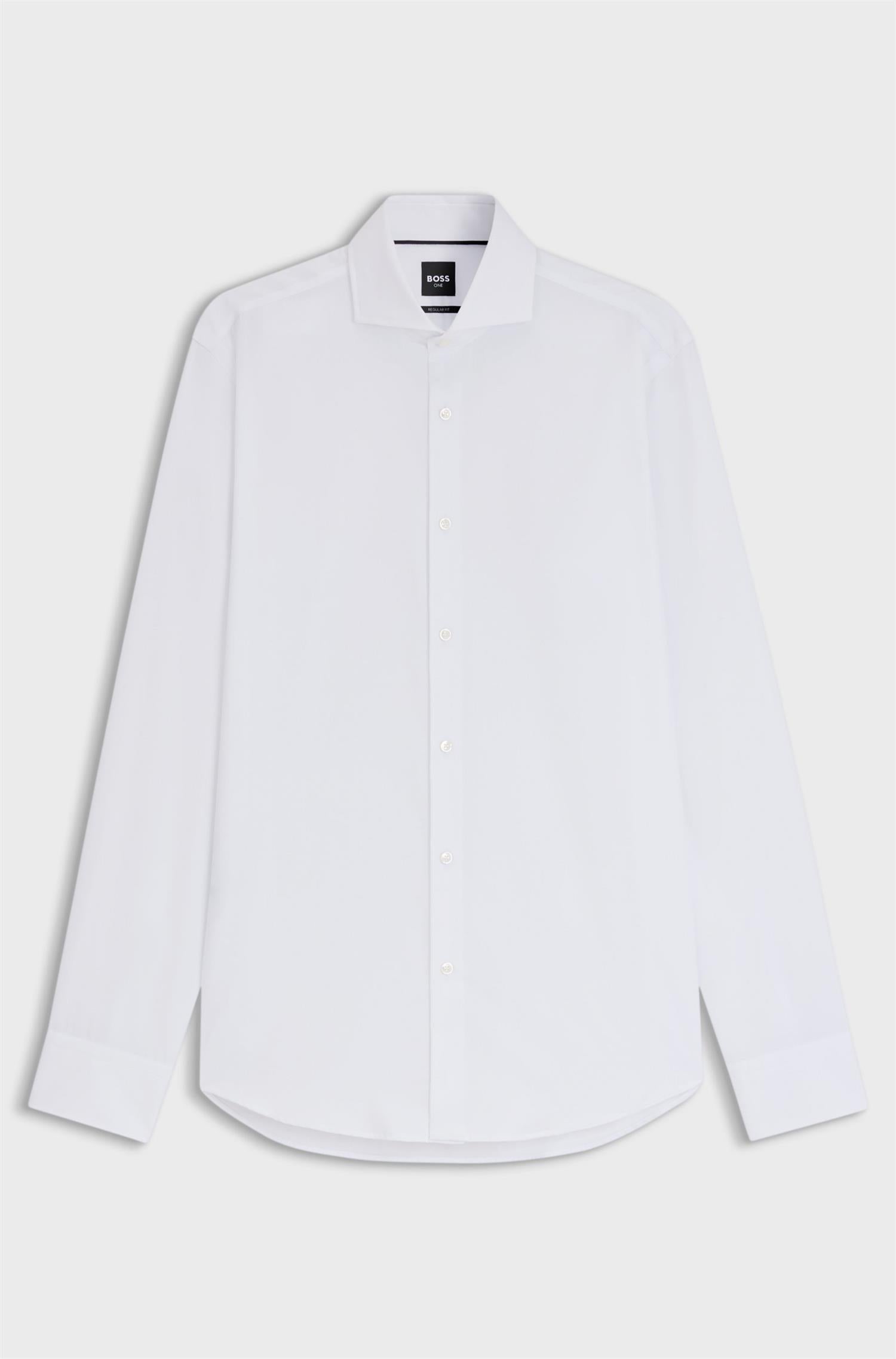Skjorte - Regular-fit shirt in wrinkle-resistant cotton twill white
